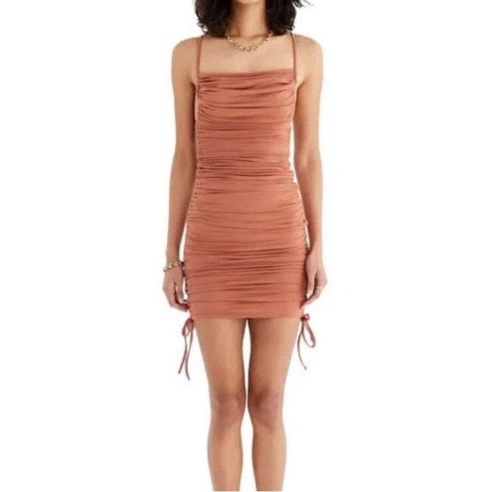 RUMER Paige Mini Dress in Amber Size Large